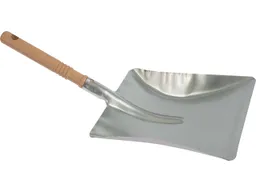 Kehrschaufel aus verzinktem Metall mit Holzgriff – Produktbild 1 von 1