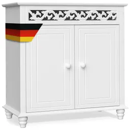 Casaria® Kommode Schlafzimmer Landhaus Weiß mit Einlegeboden 2 Türen 76x65x35cm – Produktbild 1 von 1