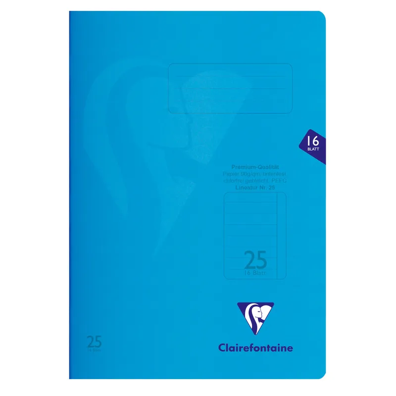 Clairefontaine Clairefontaine Schulheft Blau A4 liniert mit Rand 16 Blatt, Blau, – Produktbild 2 von 2