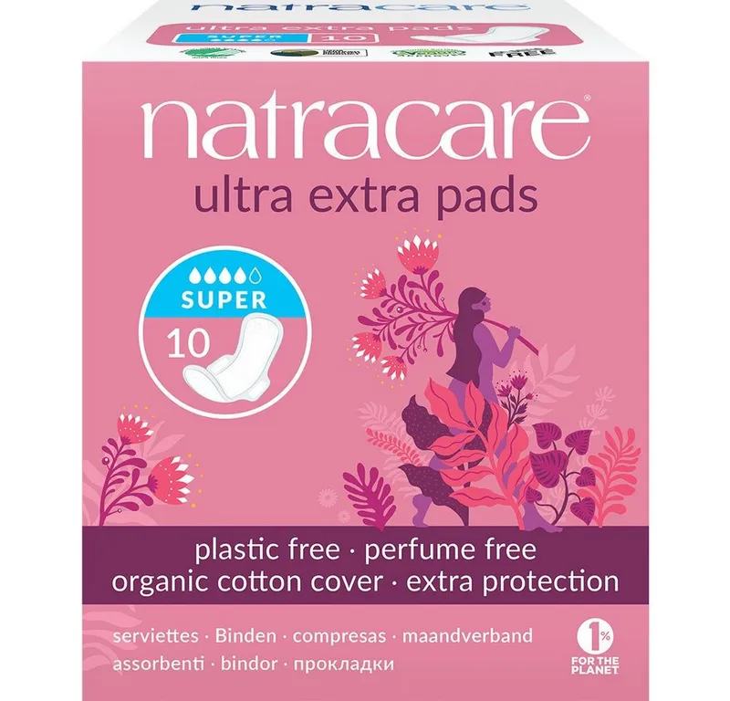 Natracare Natracare Ultra Extra Pads Super - 10 Binden aus Bio Baumwolle – Produktbild 1 von 2