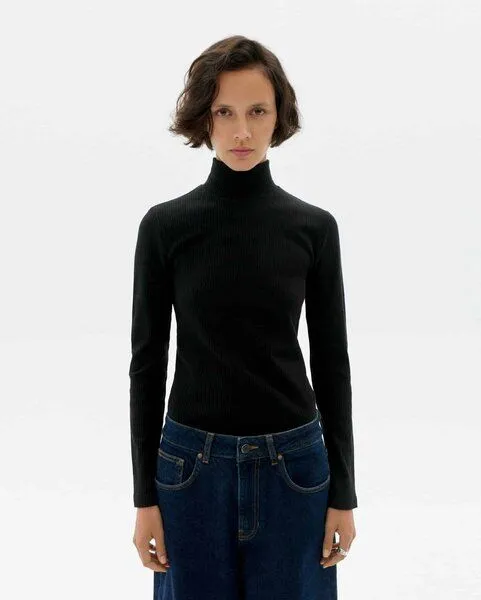 thinking mu thinking mu Damen Longsleeve - Hemp Aine Top, Black (schwarz), – Produktbild 1 von 3