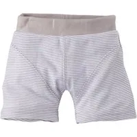 HANS NATUR Jungen Boxershorts Bio-Baumwolle grau-weiß gestreift Gr. 128, Weiß, grau, – Produktbild 1 von 1