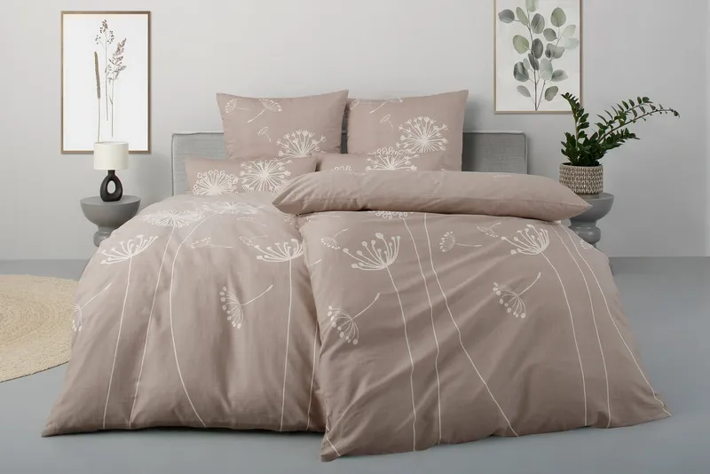 OTTO home Bettwäsche SOUCY in vier Qualitäten erhältlich, Leinenstruktur, Satin, 2 teilig, 100% Baumwolle, auch PREMIUM Qualitäten Renforcé-Tencel & Satin TC300, Grau, – Produktbild 6 von 8