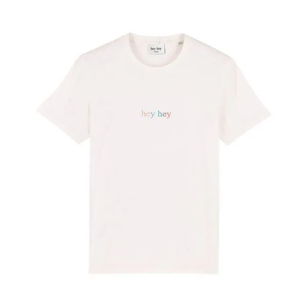 hey hey studios hey hey studios Damen T-Shirt „Rainbow“ off-white aus Bio-Baumwolle, Natur, – Produktbild 2 von 4