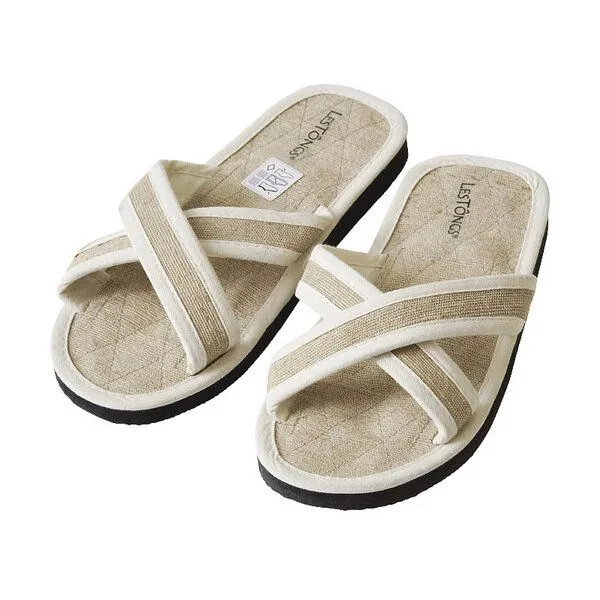 Les Tôngs Les Tôngs JUTE-X Jute Zimtlatschen Zimtsohle Flip Flops, Jute/weiß, – Produktbild 1 von 4