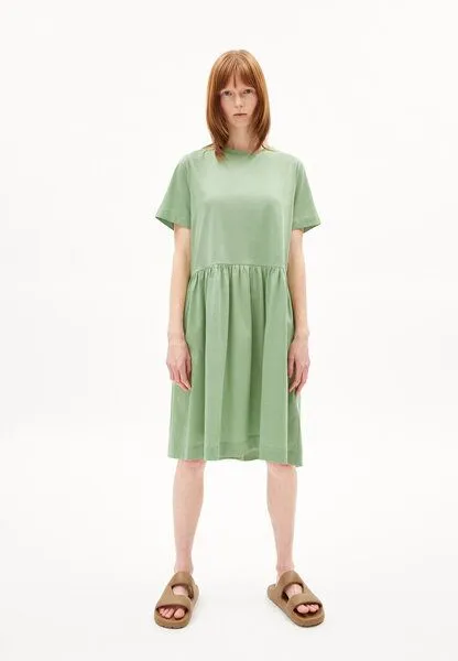 ARMEDANGELS ARMEDANGELS FELIAA MERCERIZED - Damen Jerseykleid aus Bio-Baumwolle, Smith green, – Produktbild 4 von 4