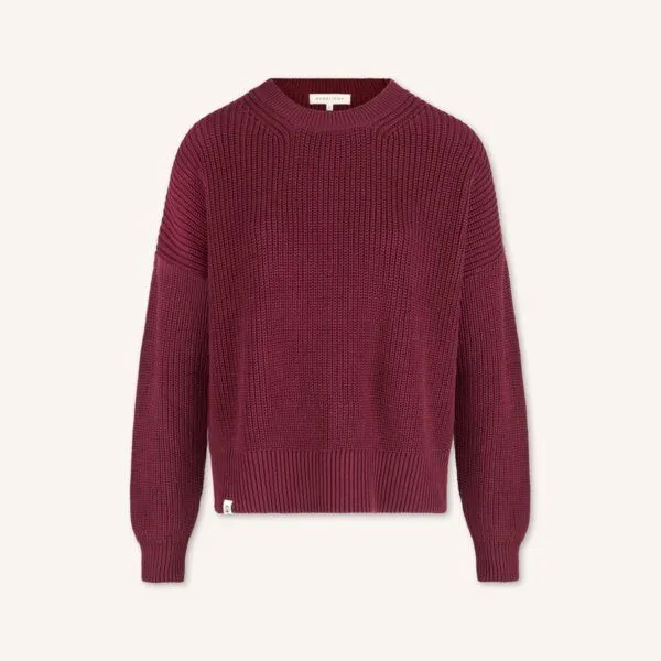 NORDLICHT NORDLICHT Grobstrick Pullover aus 100% Baumwolle MARA, Rot, – Produktbild 2 von 4
