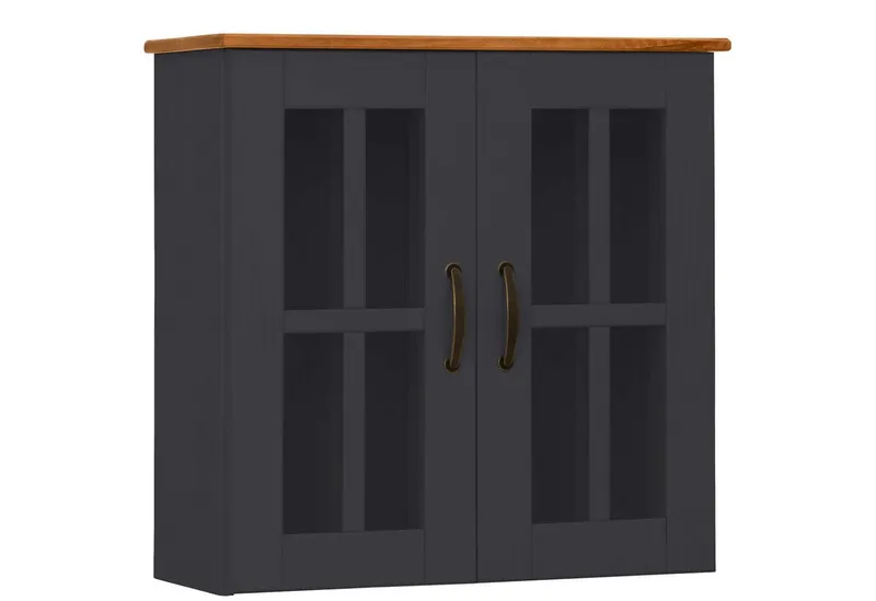 Home affaire Hängeschrank Rodby FSC®-zertifiziertes Massivholz, Griffe Metall, Breite 60cm, Höhe 60cm, Grau, – Produktbild 1 von 4