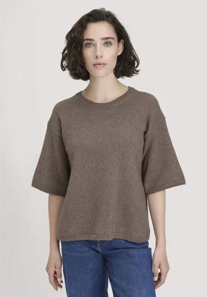 hessnatur hessnatur Strick Pullover Oversize aus Bio-Merinowolle mit Bio-Baumwolle, Camel, – Produktbild 1 von 4