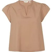 Basic Apparel Basic Apparel Kurzarm Shirt SILJE Bluse aus Bio-Baumwolle, Braun (portobella), – Produktbild 1 von 1