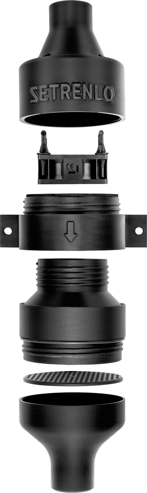 Setrenlo Setrelino Inline-Klo-Entlüftung mit Aktivkohle 12 Volt Standard > 45 m³/h - Toilettenentlüftungen & Zubehör von Setrenlo, Schwarz, – Produktbild 2 von 2