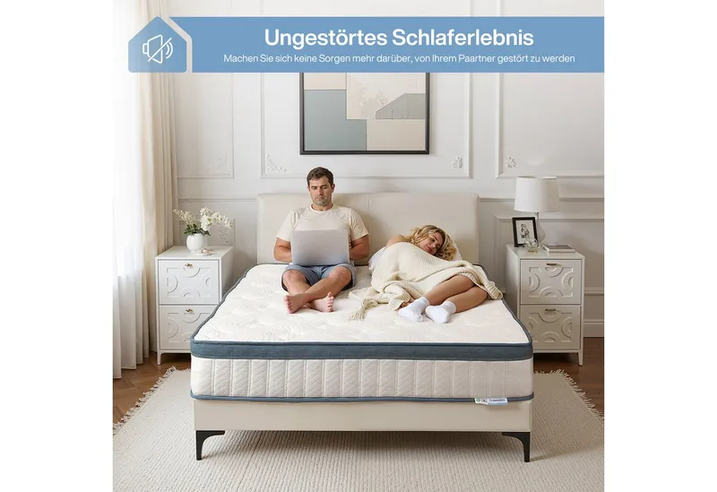 Federkernmatratze Taschenfederkernmatratze Mittlerer Härtegrad H3, 7-Zonen Orthopädische, Tribesigns, 25 cm hoch – Produktbild 5 von 5