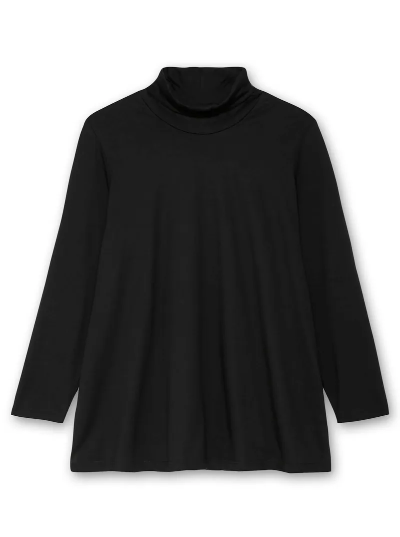 sheego Rollkragenshirt schwarz, Schwarz, – Produktbild 1 von 2