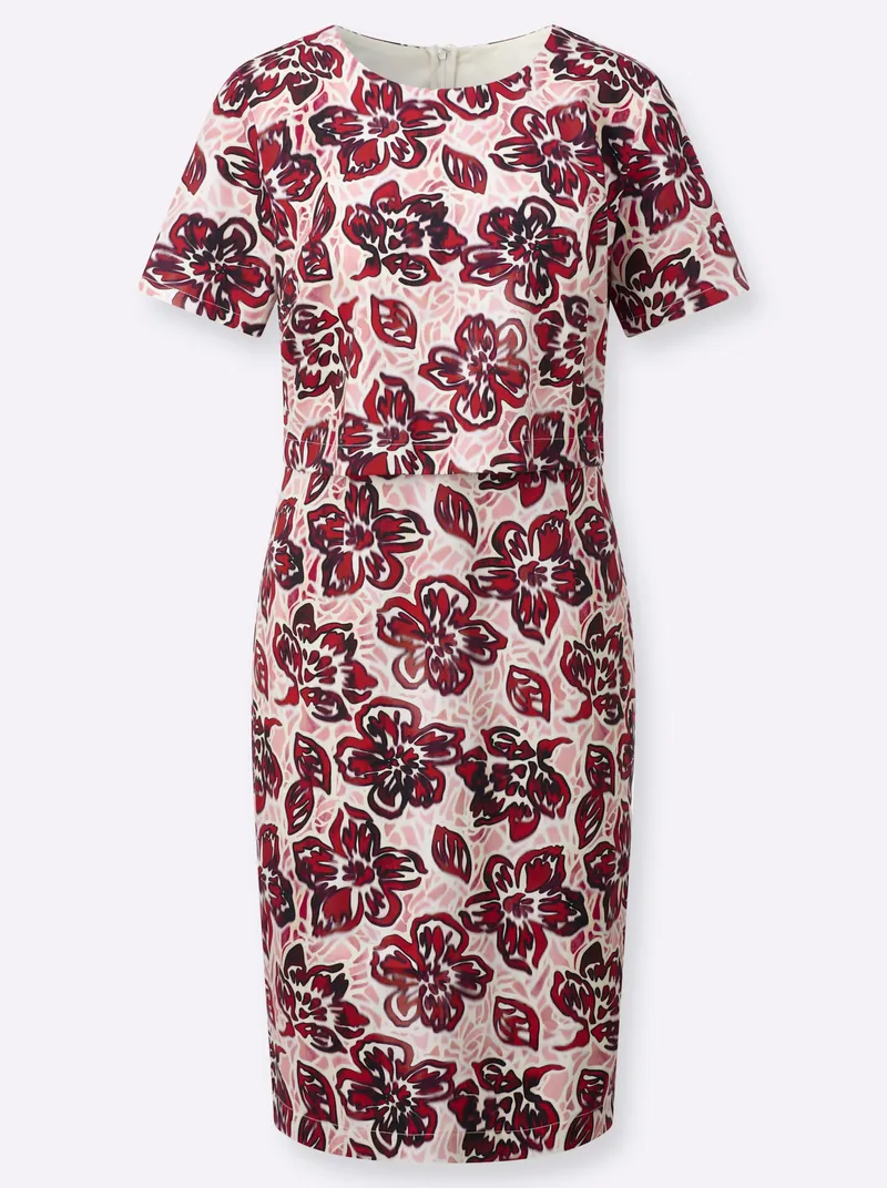 Witt Druckkleid, Rot-burgund-bedruckt, – Produktbild 1 von 2