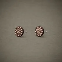 feinformart feinformart Ohrstecker / Ohrring aus Holz "Blümchen" 7mm / 9mm – Produktbild 1 von 1