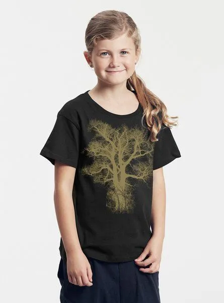 Peaces.bio - handbedruckte Biomode Peaces.bio - handbedruckte Biomode Bio-Kinder T-Shirt Chestnut, Schwarz, – Produktbild 2 von 2
