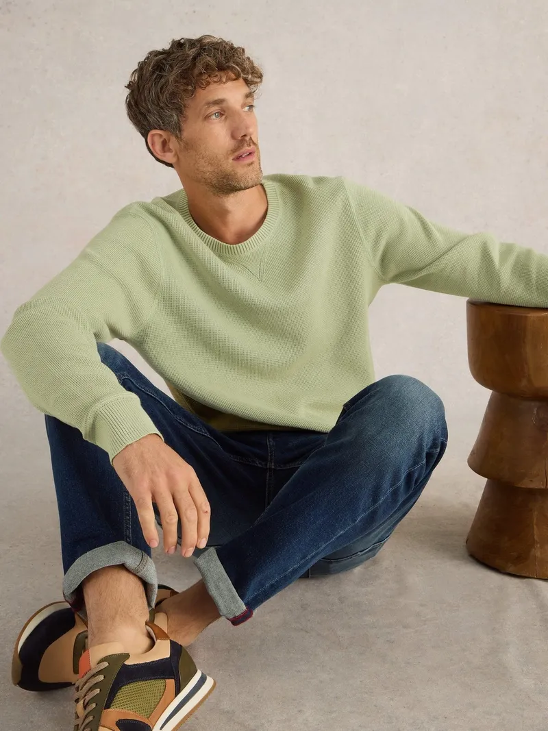 White Stuff Pullover Attadale mit Rundhalsausschnitt - M, Hellgrün, – Produktbild 1 von 4