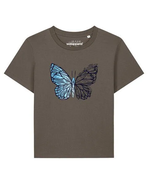 watapparel watapparel T-Shirt Frauen Crystal Butterfly, Mocha, – Produktbild 1 von 2