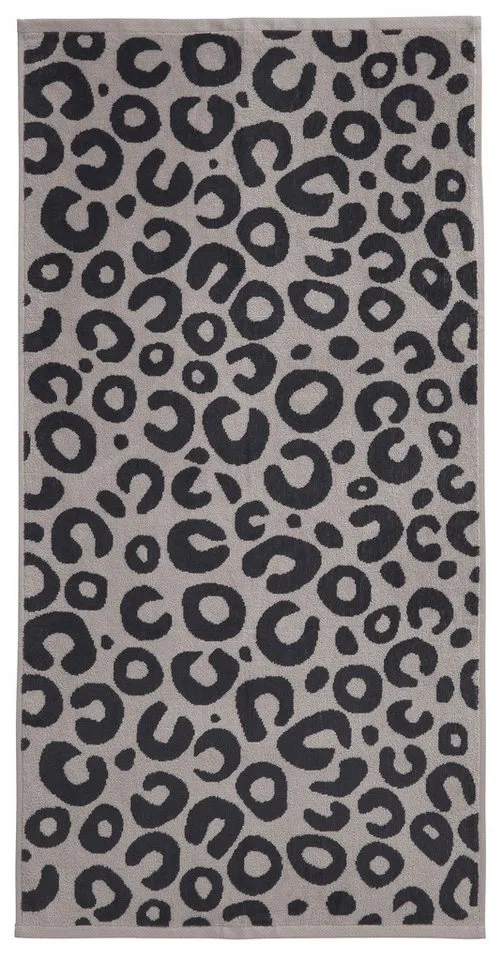 OTTO home Handtuch Set Anna Leopardenmuster, 4-tlg Handtuch-Set, 50x100cm, 100% Baumwolle, Frottiervelours (Set, 4-St), Handtücher, weich, saugstark, Grau, – Produktbild 3 von 5