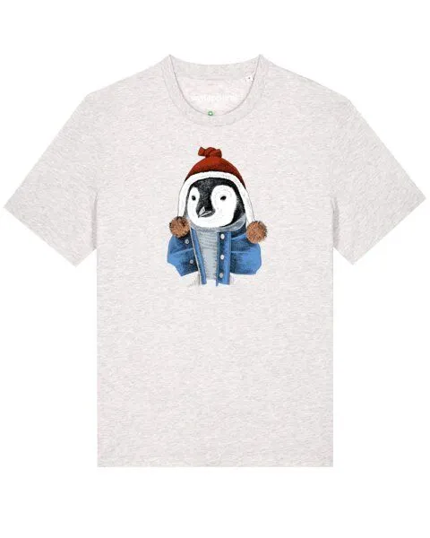 watapparel watapparel T-Shirt Unisex Pinguin, Cool heather grey, – Produktbild 1 von 4