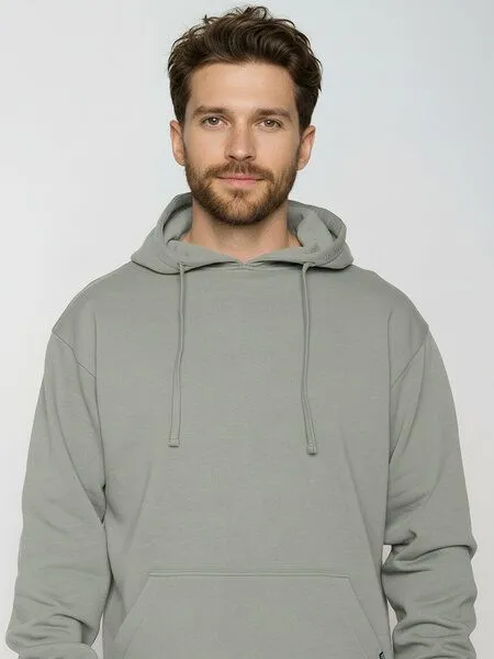 GreenBomb GREENBOMB Basic Joy - Gemütlicher Hoodie aus Bio-Baumwolle / GOTS / Fair & Vegan, Grau (moos mint), – Produktbild 2 von 4