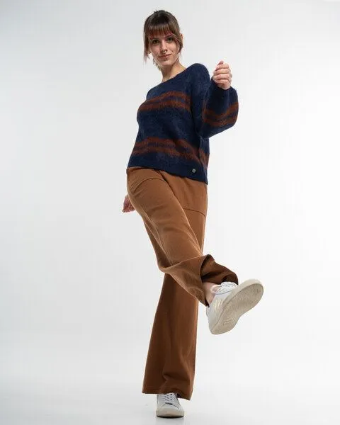 Alma & Lovis Alma & Lovis Legere Strickmarlene aus softem Bio-Baumwoll-/Woll-Mix | Cot-Wool Strickhose, Cinnamon (hellbraun), – Produktbild 3 von 4