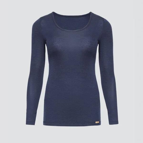 comazo|earth comazo|earth Wolle-Seide Shirt langarm, Dunkelblau, – Produktbild 3 von 4