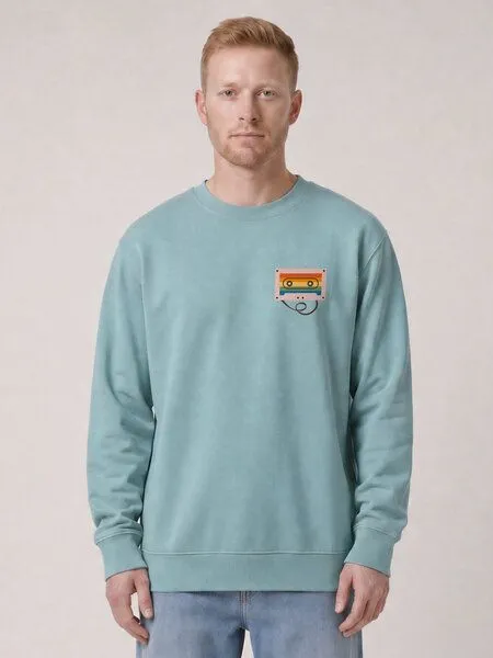 watapparel watapparel Sweatshirt Unisex Rainbow Cassette, Pebble blue, – Produktbild 2 von 2