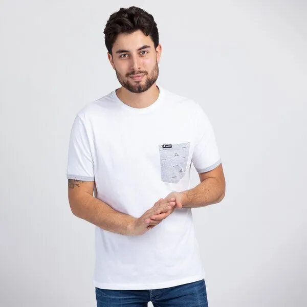 Lexi&Bö Lexi&Bö Shark Fin Pocket T-Shirt Herren, Weiss, – Produktbild 1 von 4