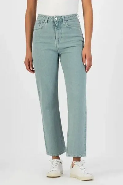MUD Jeans MUD Jeans Relax Rose Cropped Jeans verwaschenes türkis, Blue, – Produktbild 1 von 4