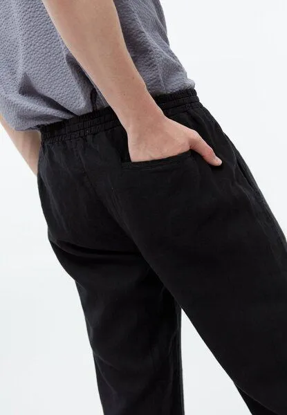 Givn Berlin Givn Berlin Leinenhose GBERIC mit Tunnelzug, Black (linen), – Produktbild 3 von 4
