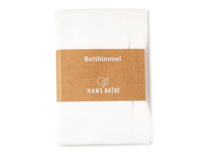 HANS NATUR Betthimmel Baldachin Bio-Baumwolle weiß 115 x 300 cm, Weiß, – Produktbild 1 von 2