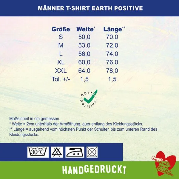HANDGEDRUCKT HANDGEDRUCKT RESTPOSTEN "Cowboy und Wal" Männer T-Shirt, Brightblue, – Produktbild 3 von 3
