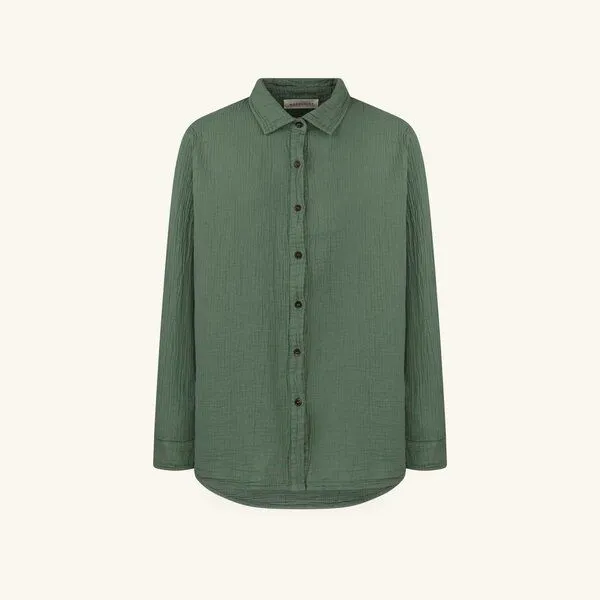 NORDLICHT NORDLICHT Damen Musselin Bluse aus 100% Bio-Baumwolle FENJA, Grün, – Produktbild 1 von 4