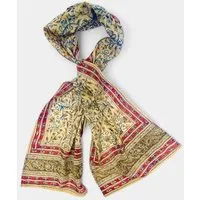 Der Lindwurm Der Lindwurm Kalamkari- Schal , Handdruck mit Pflanzenfarben, Gelb/rot, – Produktbild 1 von 1