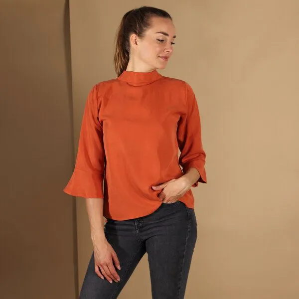 ManduTrap ManduTrap Bluse/Top aus Tencel in Blau, Senfgelb oder Rost,, Rost, – Produktbild 3 von 4