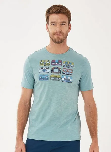 ORGANICATION ORGANICATION T-Shirt aus Bio-Baumwolle mit Print, Miami sky, – Produktbild 1 von 4