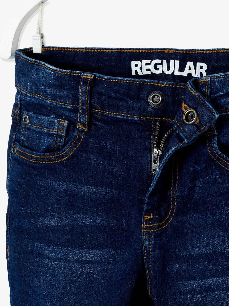 Vertbaudet Jungen Straight-Fit-Jeans Hüftweite COMFORT Bundweite verstellbar, Dark blue, – Produktbild 2 von 3