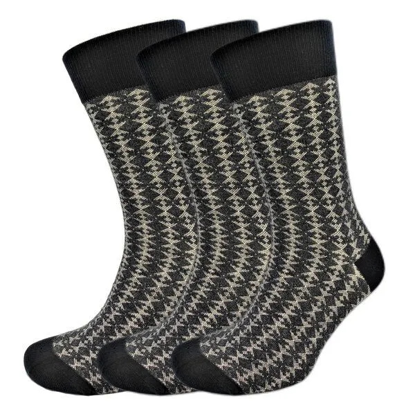 BLS Organic BLS Organic 3er Pack GOTS zertifiziert 98 % Bio-Baumwolle Dreieck-Design Herrensocken, Schwarz, – Produktbild 1 von 1