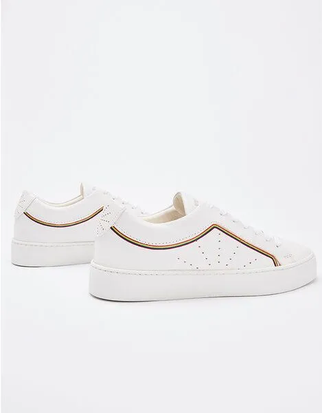 NINE TO FIVE NINE TO FIVE #gràcia - minimalistischer Damen Laced Sneaker aus Bioleder, Rainbow line, – Produktbild 4 von 4