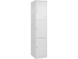 C+P C+P Schließfachschrank Classic PLUS, 3 Fächer, 1850x400x500mm, Verkehrsweiß/Verkehrsweiß – Produktbild 1 von 1