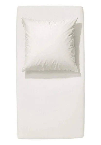 hessnatur hessnatur Jersey Spannbettlaken aus reiner Bio-Baumwolle, Naturweiss, – Produktbild 3 von 4
