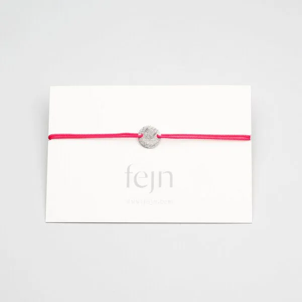 fejn jewelry fejn jewelry Armband 'satin disc' mit farbigen Textilband, Silber, – Produktbild 5 von 8