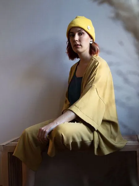Ecostories Ecostories Oversize Kimono aus Lyocell, Senf, – Produktbild 3 von 4