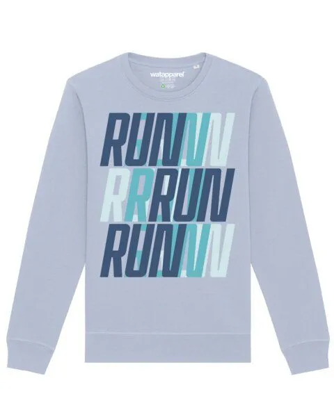 watapparel watapparel Sweatshirt Unisex Run, Run, Run blue, Serene blue, – Produktbild 1 von 4