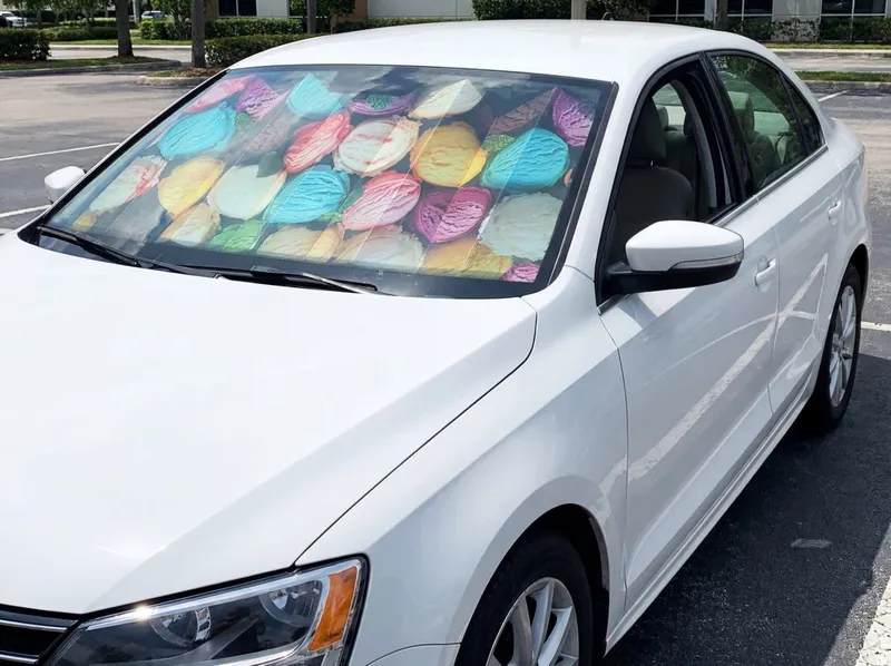 Cartrend Autosonnenschutz Cartrend Sonnenschutz faltbar Pappe mit Eiskugeln – Produktbild 1 von 2
