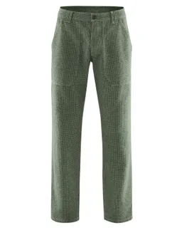 HempAge Hempage Herren vegan Hose Mit Hahnentrittmuster Moosgrün – Produktbild 1 von 1