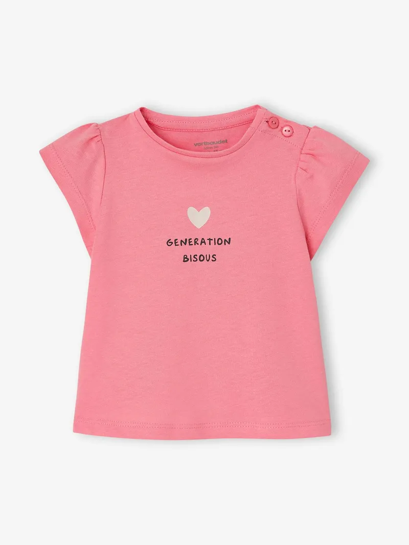 Vertbaudet 2er-Pack Baby T-Shirts mit Fantasie-Print, Rosa, – Produktbild 2 von 4