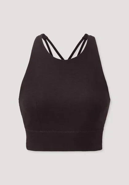 hessnatur hessnatur Bustier Fitted Highneck ACTIVE LIGHT, Schwarzbeere, – Produktbild 4 von 4