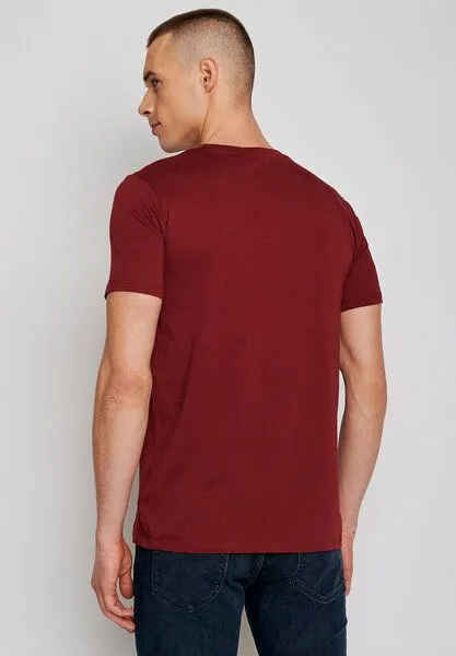GreenBomb GREENBOMB Animal Stay Grounded Guide - Sportliches T-Shirt aus Bio-Baumwolle / hochwertiger Print / GOTS / Fair & Vegan, Rot (burgund), – Produktbild 2 von 4